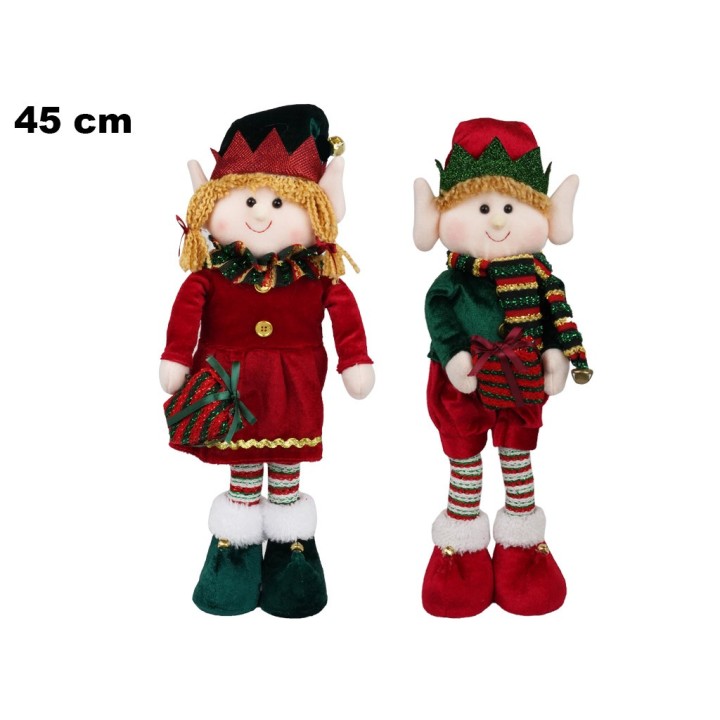 ELFO NATALIZIO 45 CM CON PACCHETTO REGAL