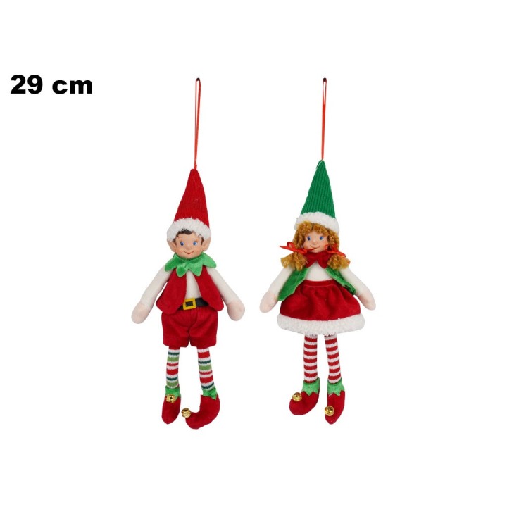 ELFO NATALIZIO DA APPENDERE 29 CM 2 ASST