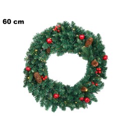CORONA NATALIZIA 60 CM CON LUCI