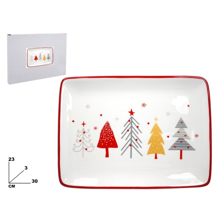 PIATTO RETTANGOLARE DECOR. NATAL. 30,5
