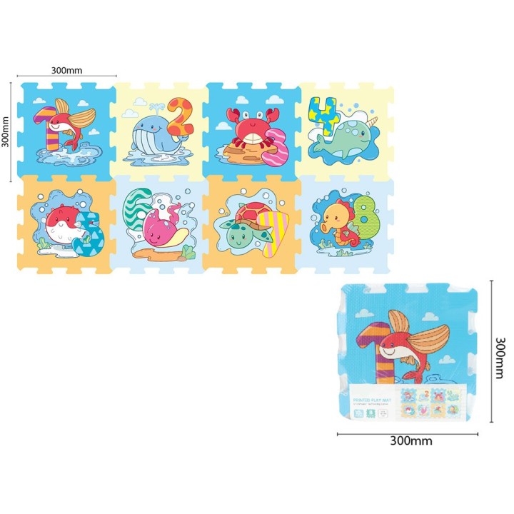 TAPPETINO PUZZLE 8 PZ MARE