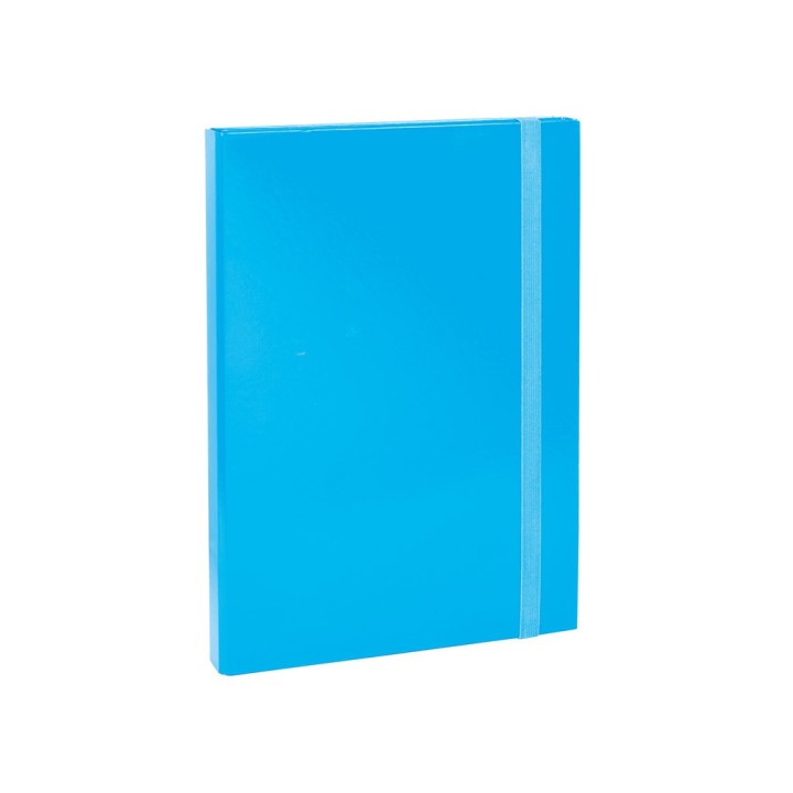 CARTELLA C/ELASTICO A4 DORSO 3CM BLU