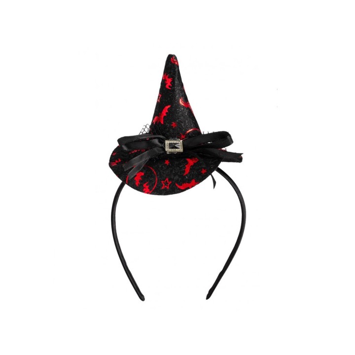 CAPPELLINO STREGA NERO C/CERCHIETTO 9 CM