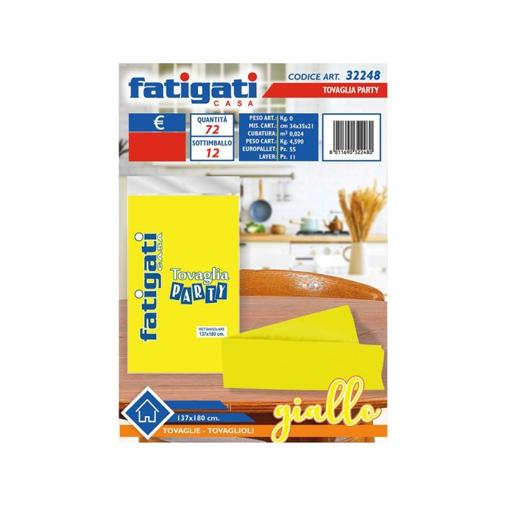 TOVAGLIA PARTY GIALLO 137X180CM