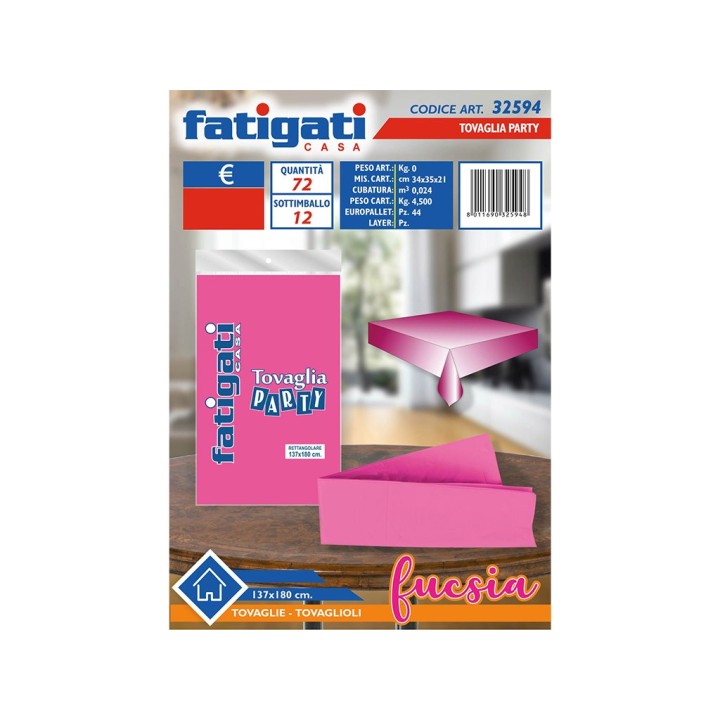 TOVAGLIA PARTY FUCSIA 137X180CM
