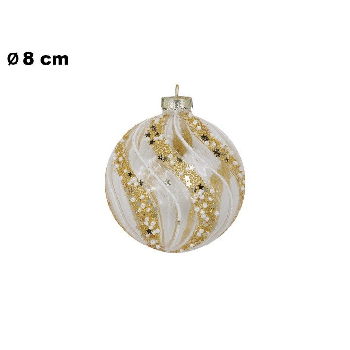 SFERA NATALIZIA TONDA ORO CM 8