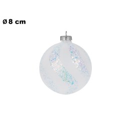 SFERA NATALIZIA TONDA BIANCO OPACO CM 8