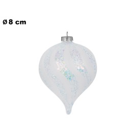 SFERA NATALIZIA BIANCA OPACA CM 8