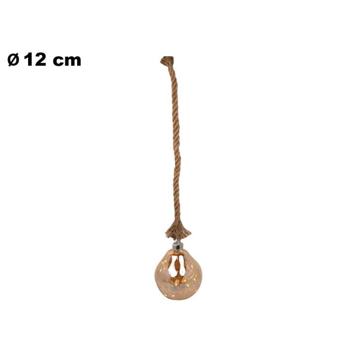 SFERA NATALIZIA CON CORDA CM 12 / 15 LED