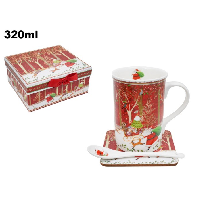 SET TAZZA CON SOTTOBICCHIERE E CUCCHIAIN
