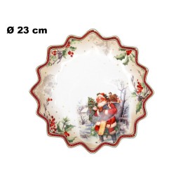 PIATTO POLIGONALE 23CM DECORATIVO NATALI