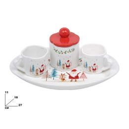 SET CAFFE' 4 PEZZI DECORATIVO NATALIZIO