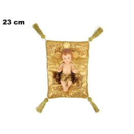 GESU' BAMBINO CON CUSCINO DORATO 23 CM