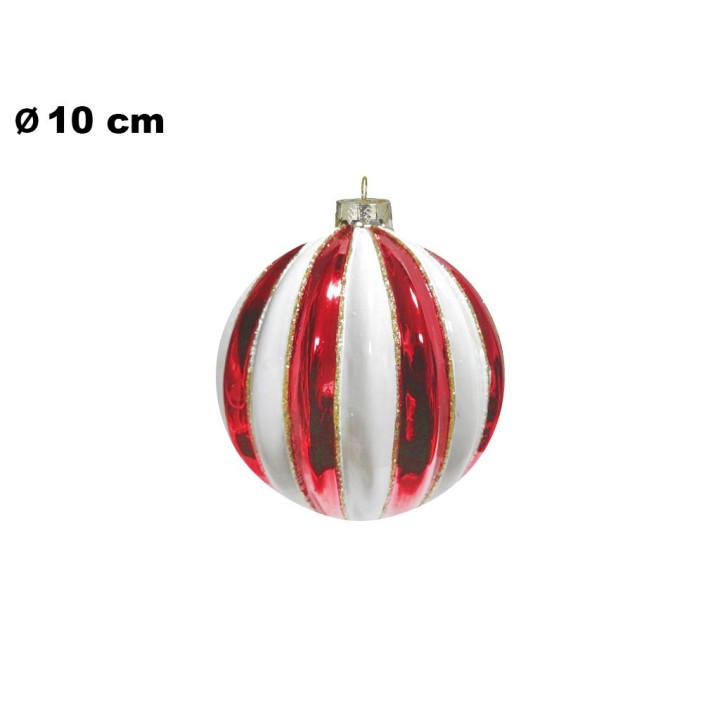 SFERA NATALIZIA BIANCA E ROSSA CM 10