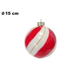 SFERA NATALIZIA ROSSA E BIANCA CM 15
