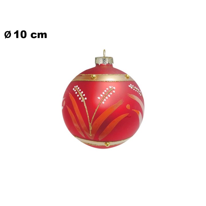 SFERA NATALIZIA ROSSA CON SPIGA CM 10