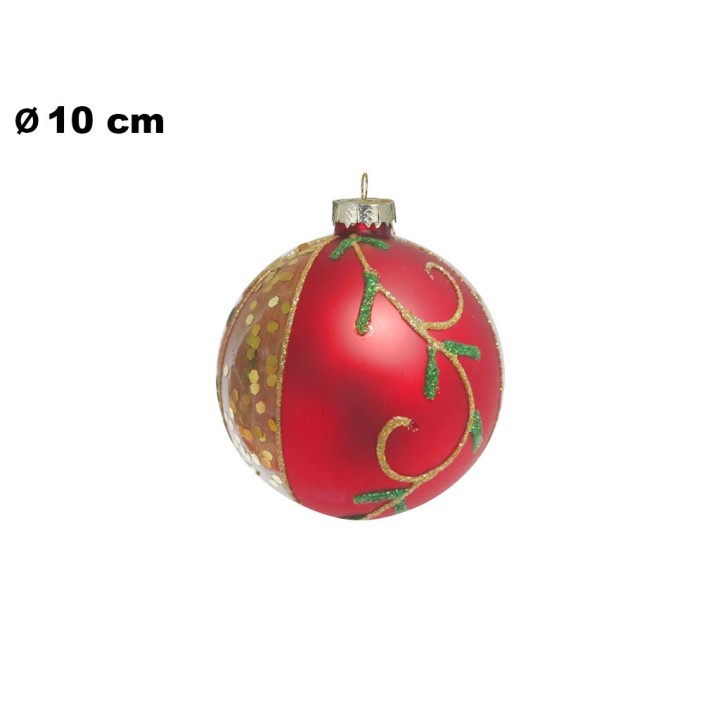 SFERA NATALIZIA ROSSA E ORO CM 10