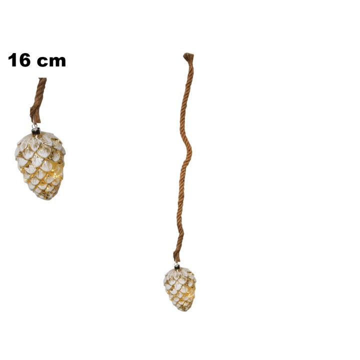 PIGNA CON LED E CORDA DIA 16 CM
