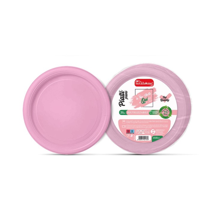 PIATTI PIANI ROSA CF 20PZ