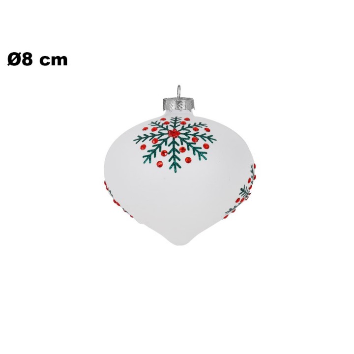 SFERA NATALIZIA BIANCA CM 8
