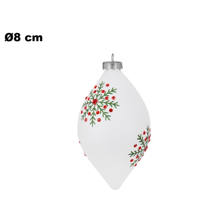 SFERA NATALIZIA BIANCA CM 8