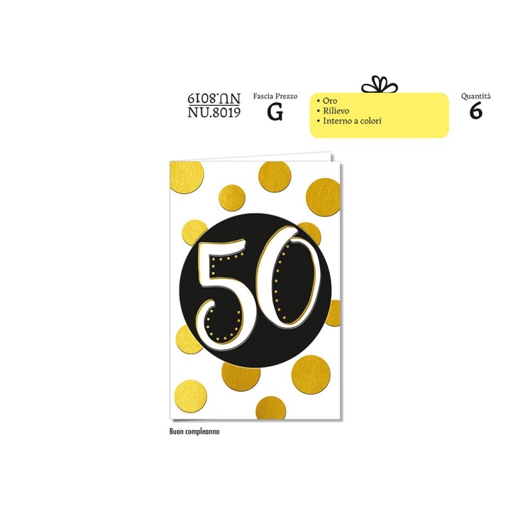 BIGLIETTO COMPLEANNO 50 ANNI NU.8019