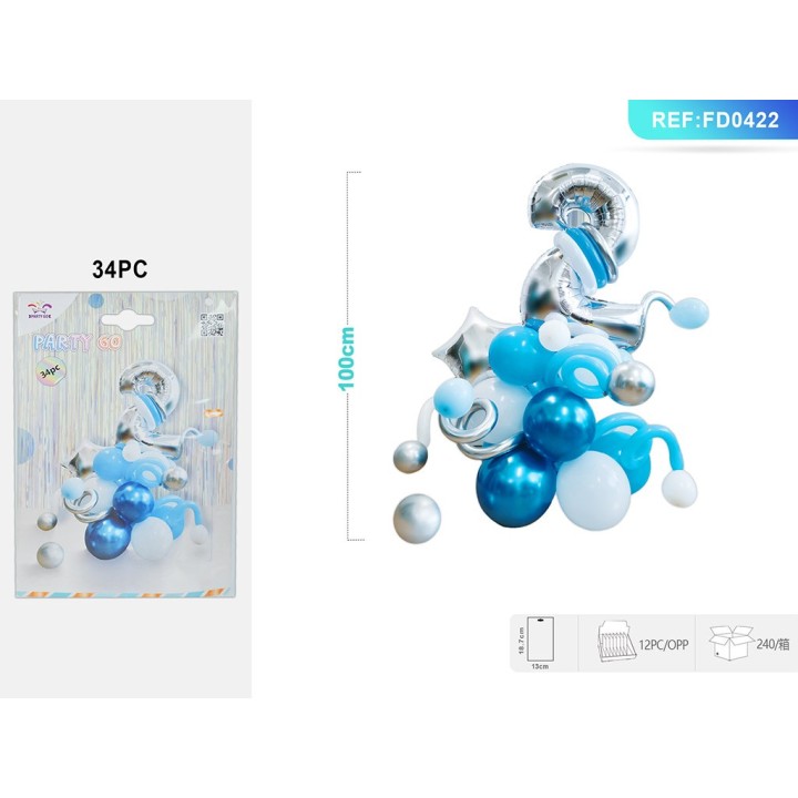 SET PALLONCINI ARGENTO 34PZ NUMERO 2