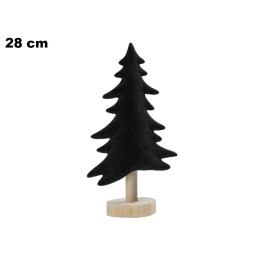 ALBERO NATALIZIO VELLUTO NERO CM 28
