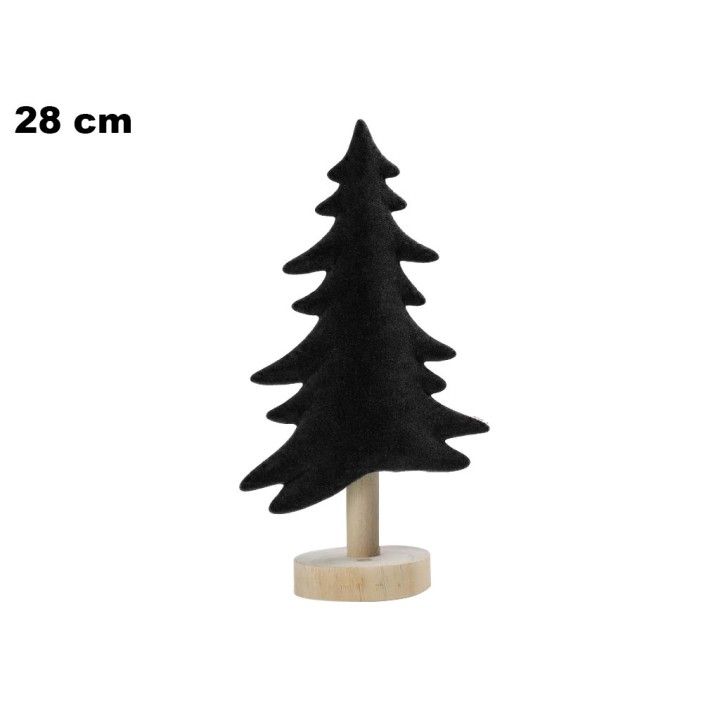 ALBERO NATALIZIO VELLUTO NERO CM 28