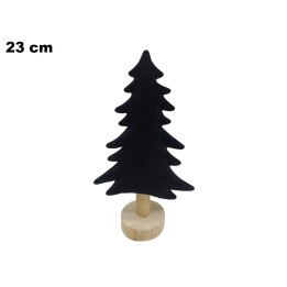 ALBERO NATALIZIO VELLUTO NERO CM 23