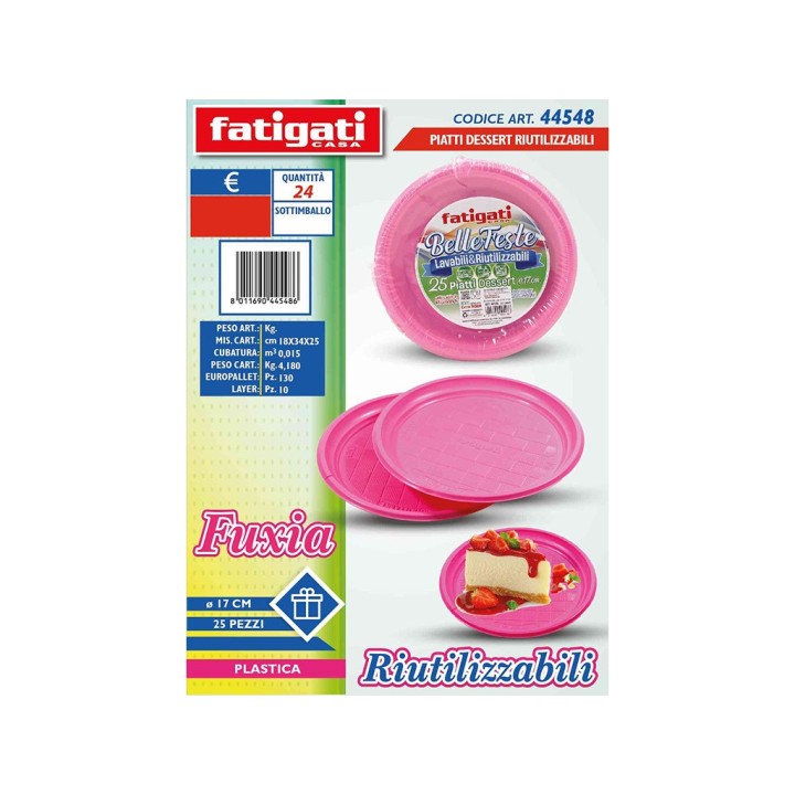 PIATTI DESSERT 25PZ FUXIA