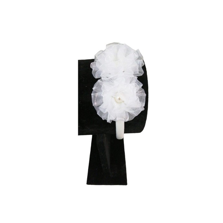 CERCHIETTO CON 2 FIORI CON PERLINE