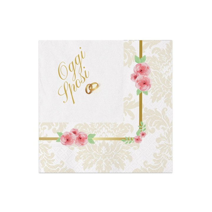 TOVAGLIOLI 33X33CM ROMANTIC WEDDING 20PZ