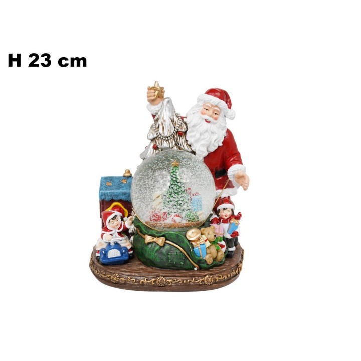 AMPOLLA BABBO NATALE E BAMBINI LUCI/SUON