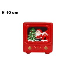 TELEVISIONE BABBO NATALE CON LED 10 CM