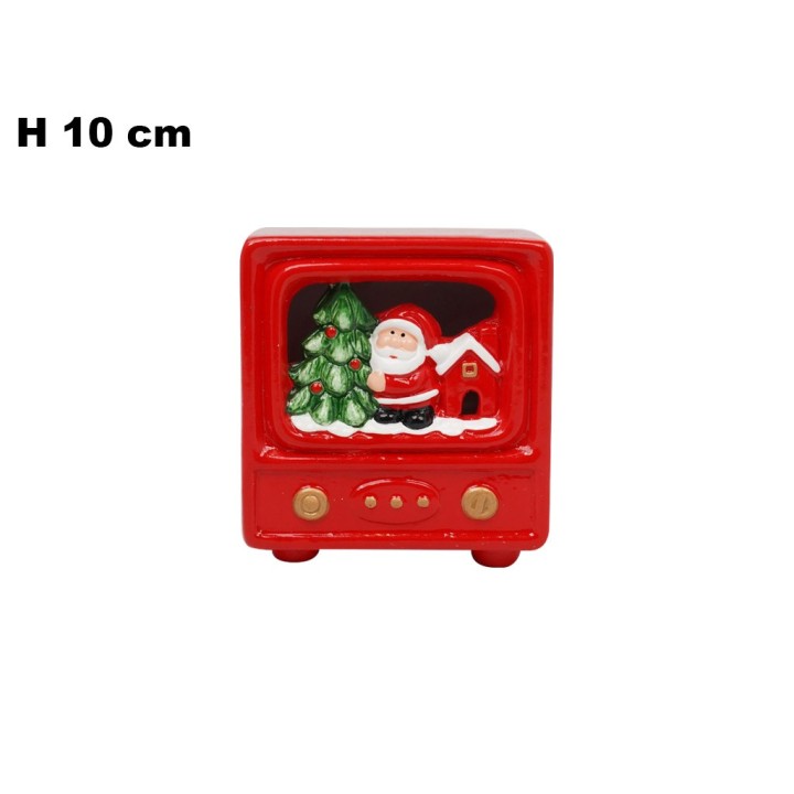 TELEVISIONE BABBO NATALE CON LED 10 CM