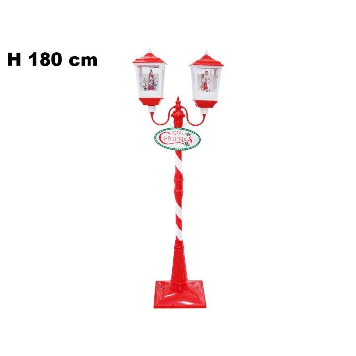 LANTERNA DOPPIA CON NEVE,LUCI,SUNI CM180