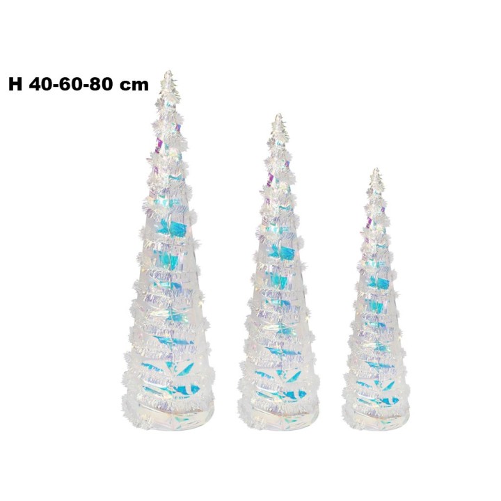 SET 3 CONI FLOCCATI CONLED CM 40/60/80