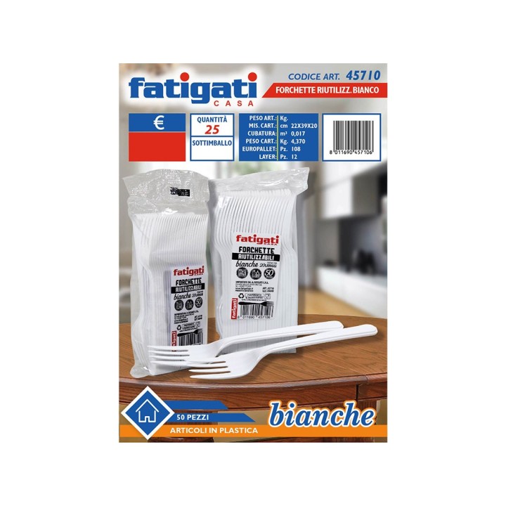 FORCHETTE BIANCHE PS RIUT.50PZ