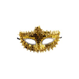 MASCHERA IN PLASTICA PAILLETTES ORO 0013