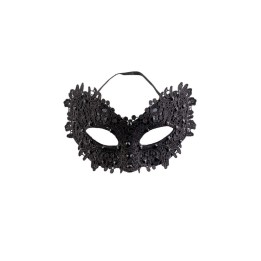 MASCHERA NERA PLASTICA C/PIZZO E STRASS