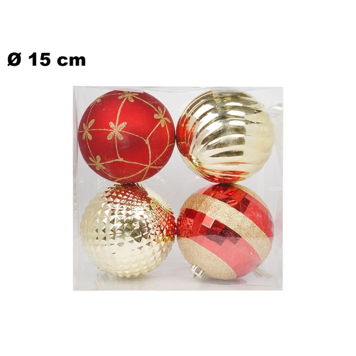 SET 4 PALLINE NATALIZIE 15 CM