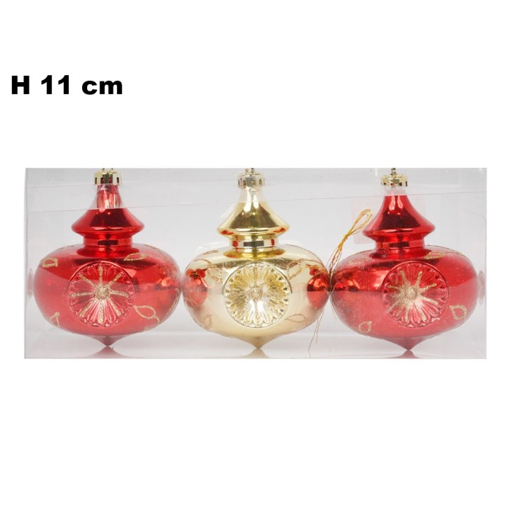 SET 3 PALLINE NATALIZIE 11 CM