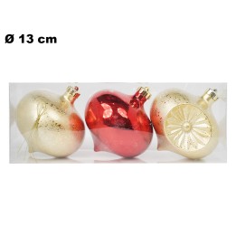 SET 3 PALLINE NATALIZIE 13 CM