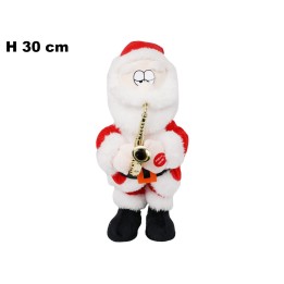 BABBO DI NATALE CHE SUONA IL SAX 30 CM