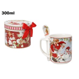 TAZZA CON CUCCHIAINO DECORATIVI NATAL.