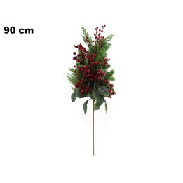 RAMO NATALIZIO CON BACCHE 90 CM