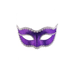 MASCHERA IN PLASTICA CON GLITTER VIOLA