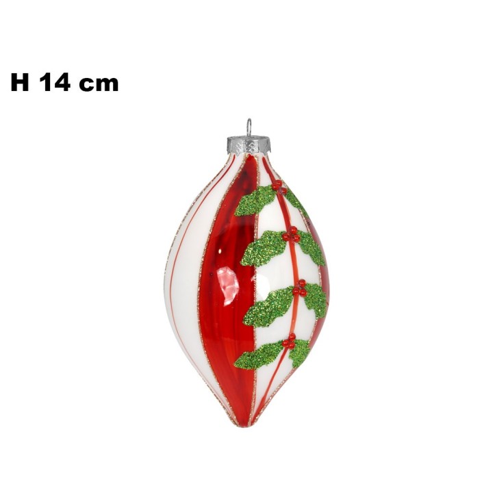 SFERA NATALIZIA DI VETRO 8*15 CM