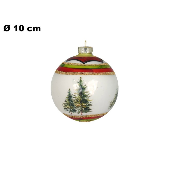 SFERA NATALIZIA DI VETRO 10 CM